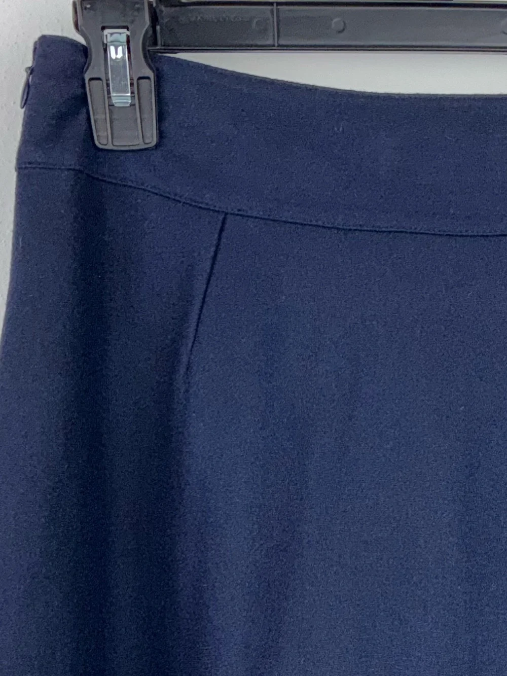 Boden Navy‎ Wool Blend A-Line Midi Skirt Teal Circle Appliqué Size 8